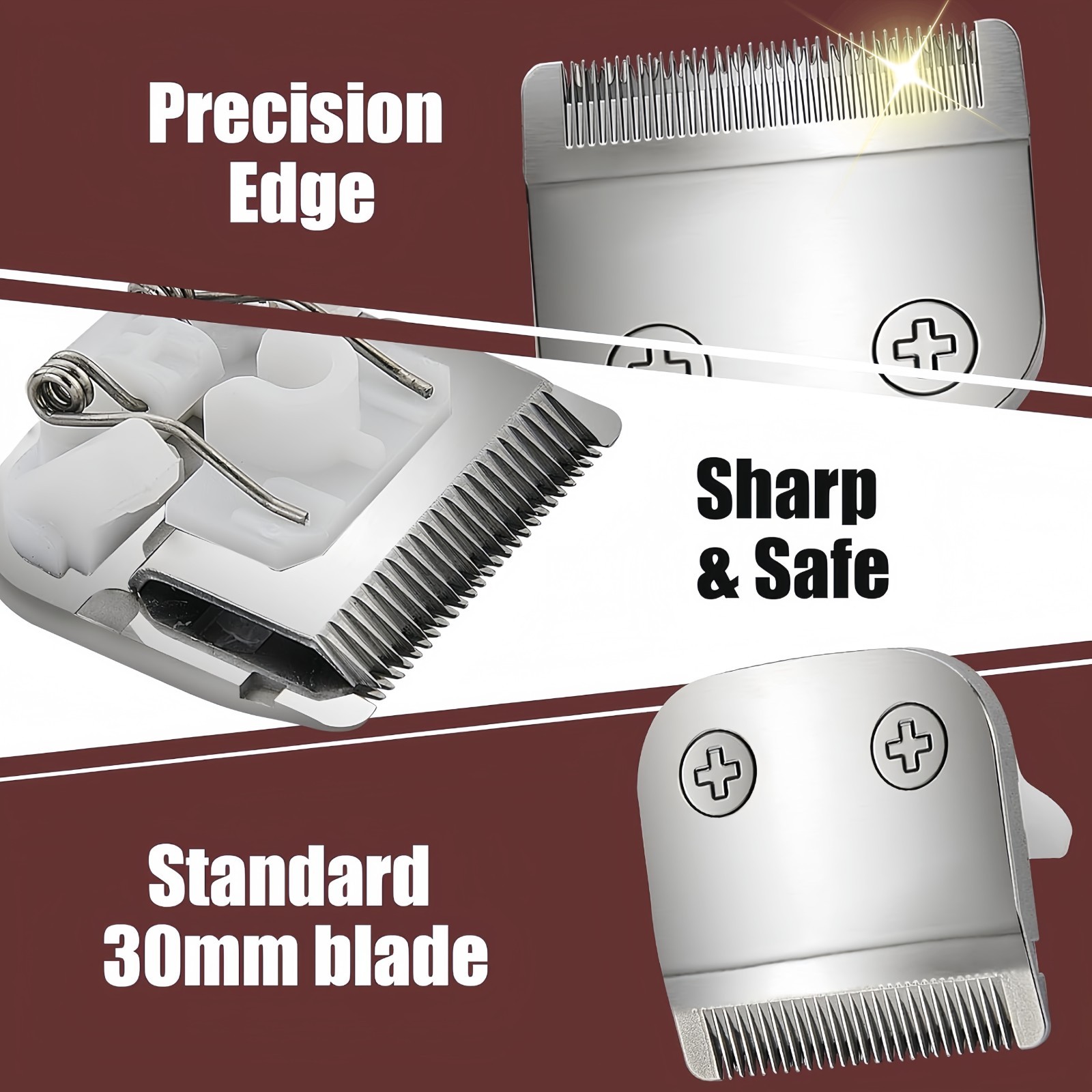 30mm Replacement Blade for Wahl All-in-One Lithium Ion Trimmers Head Silver 2Pcs