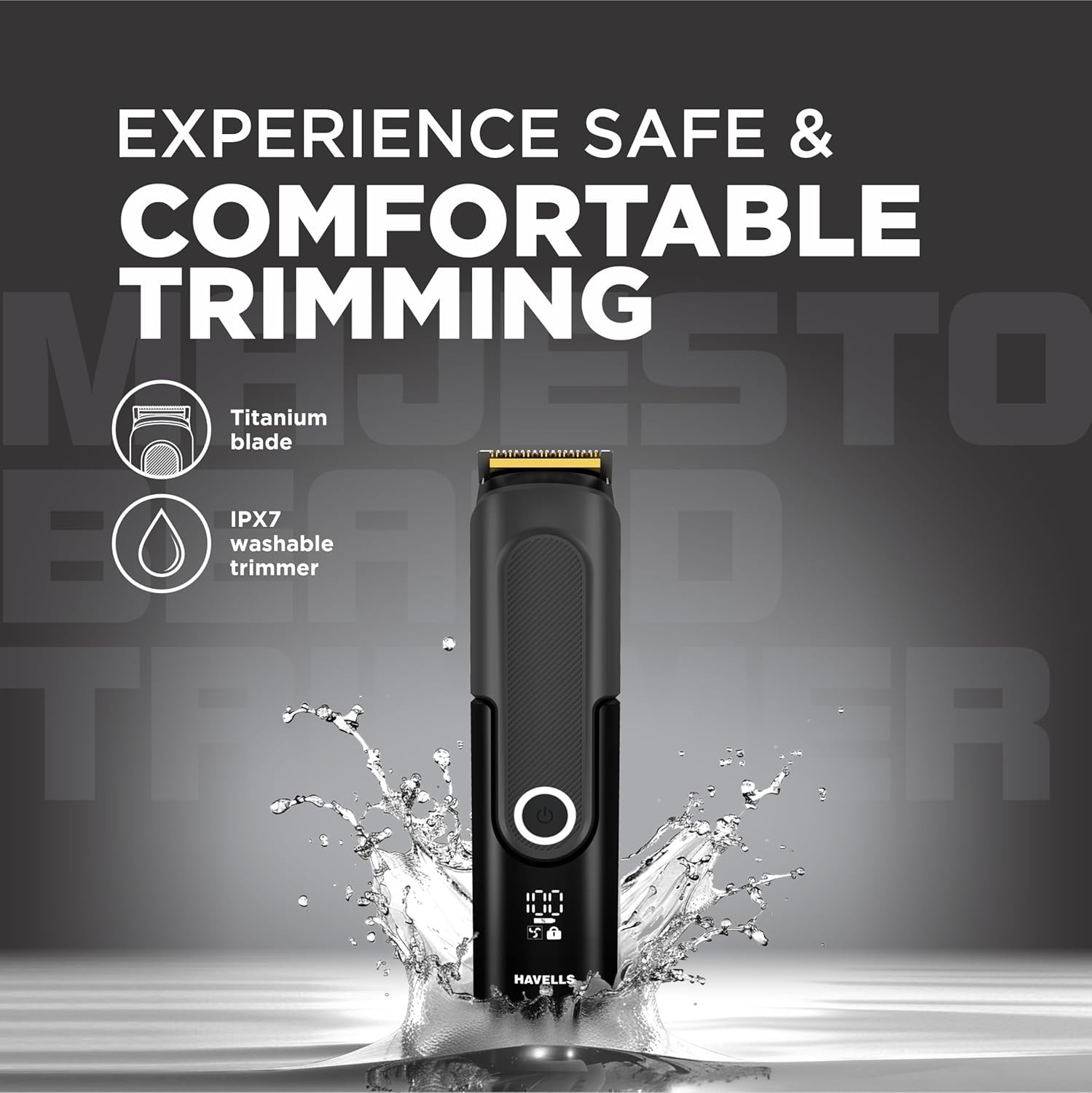 Havells Majesto Beard Trimmer, BT8888,Black