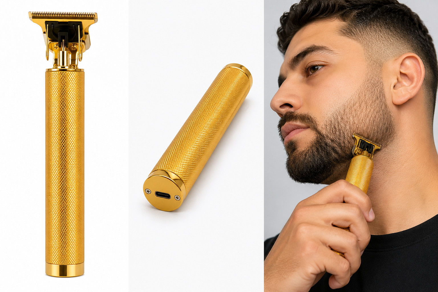 Vintage T9 Barbeador Gold Beard Hair Trimmer Cutter Machine for Men