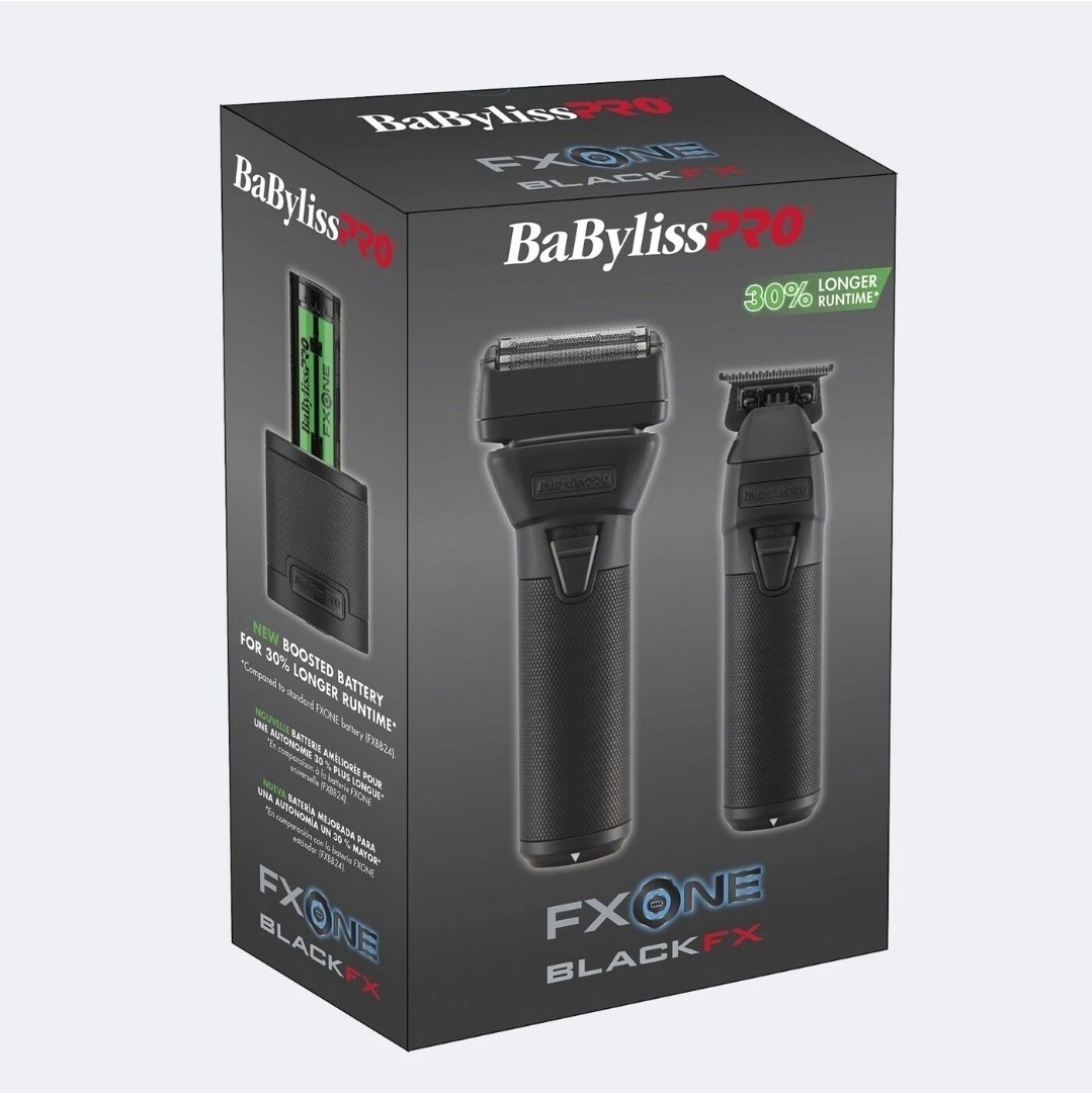 Babyliss Pro FXONE Matte Black Trimmer & Double Foil Shaver Set BlackFX
