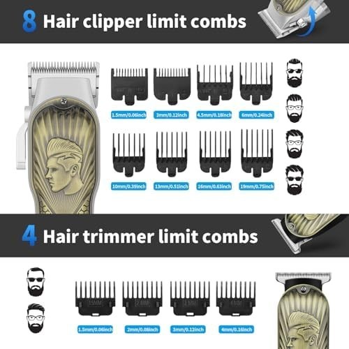 Hair Clipper and Trimmer Set Barber Clippers Set for Men, Professional Kit Beard