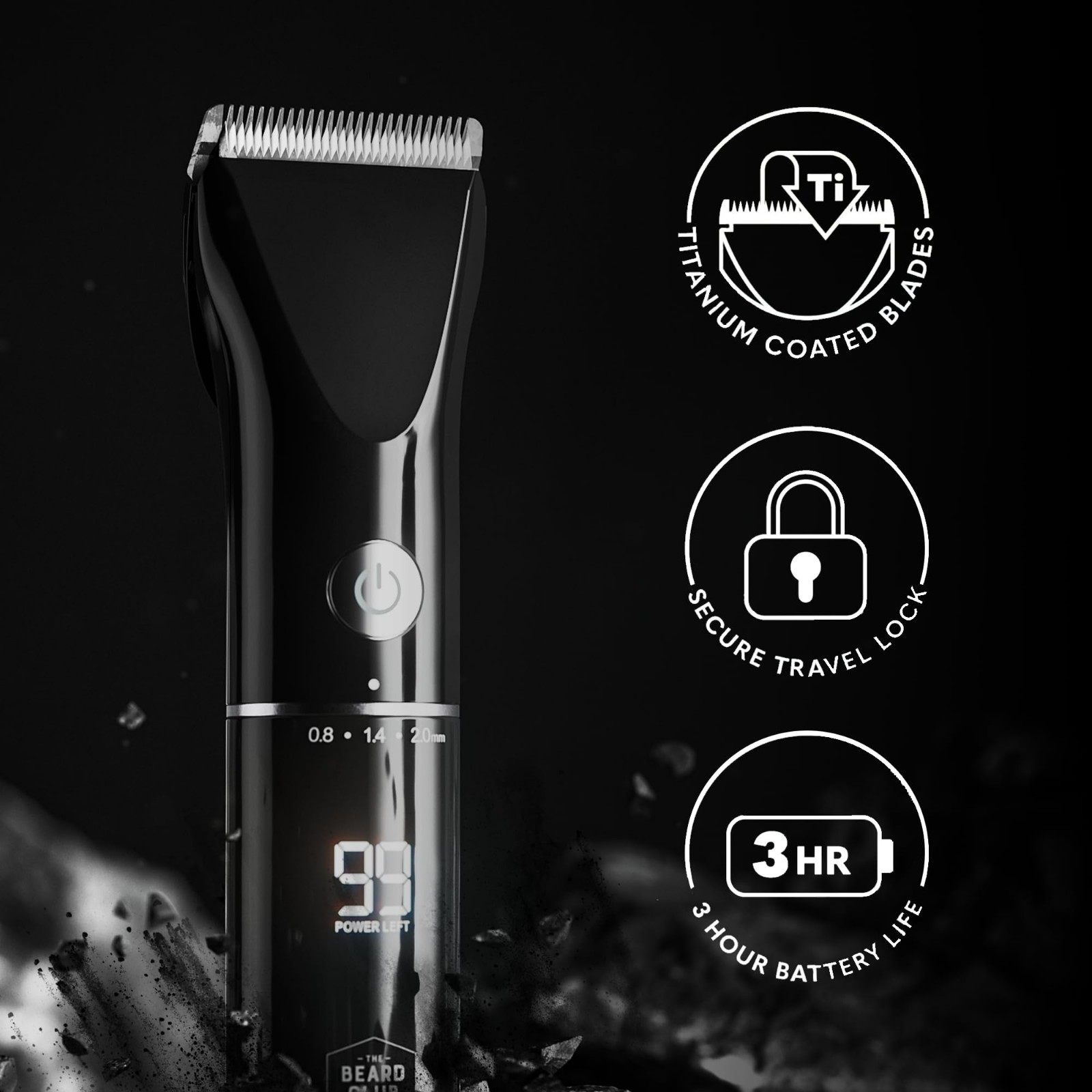 Cordless Electric Beard & Hair Trimmer for Men – 7000 RPM, 8 Color Guides, 45 Le