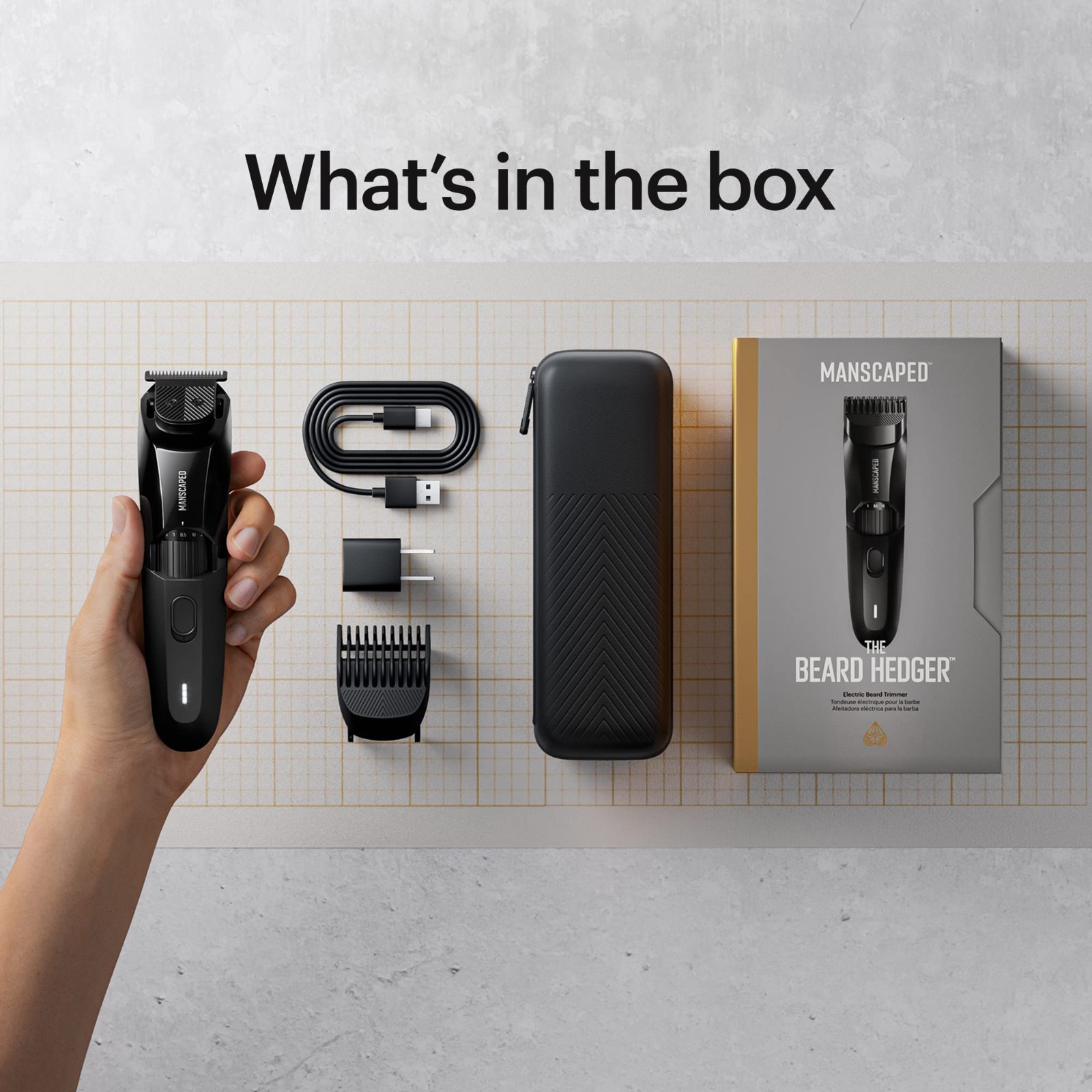 Premium Beard Trimmer for Men, 20 Length Adjustable, Stainless Steel T-Blade, Co