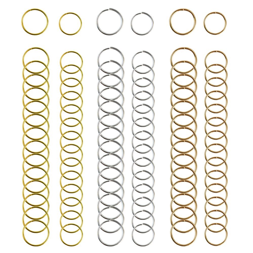 180 Pieces Hair Rings Braid 1 Count (Pack of 180), Silver, Gold, KC Gold