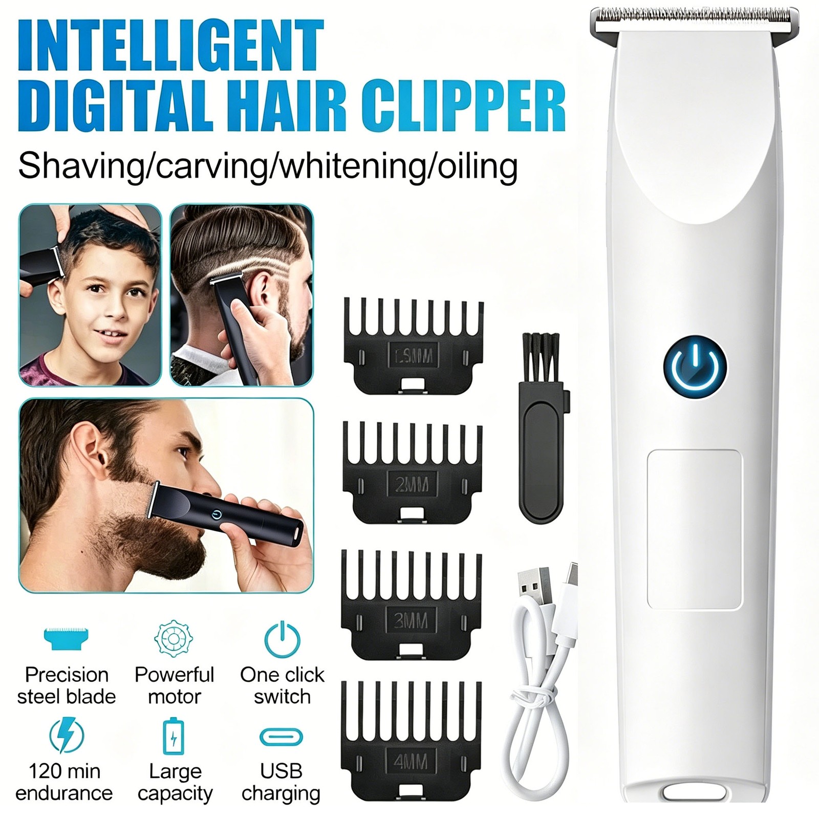 Rechargeable Men’s Electric Beard Shaver Trimmer Razor Hair Shaving Machine USB