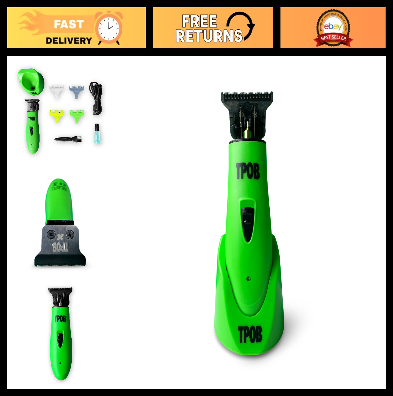 Cordless Beard Trimmer & Hair Clippers for Men, Professional T-Blade Edgers, Rec