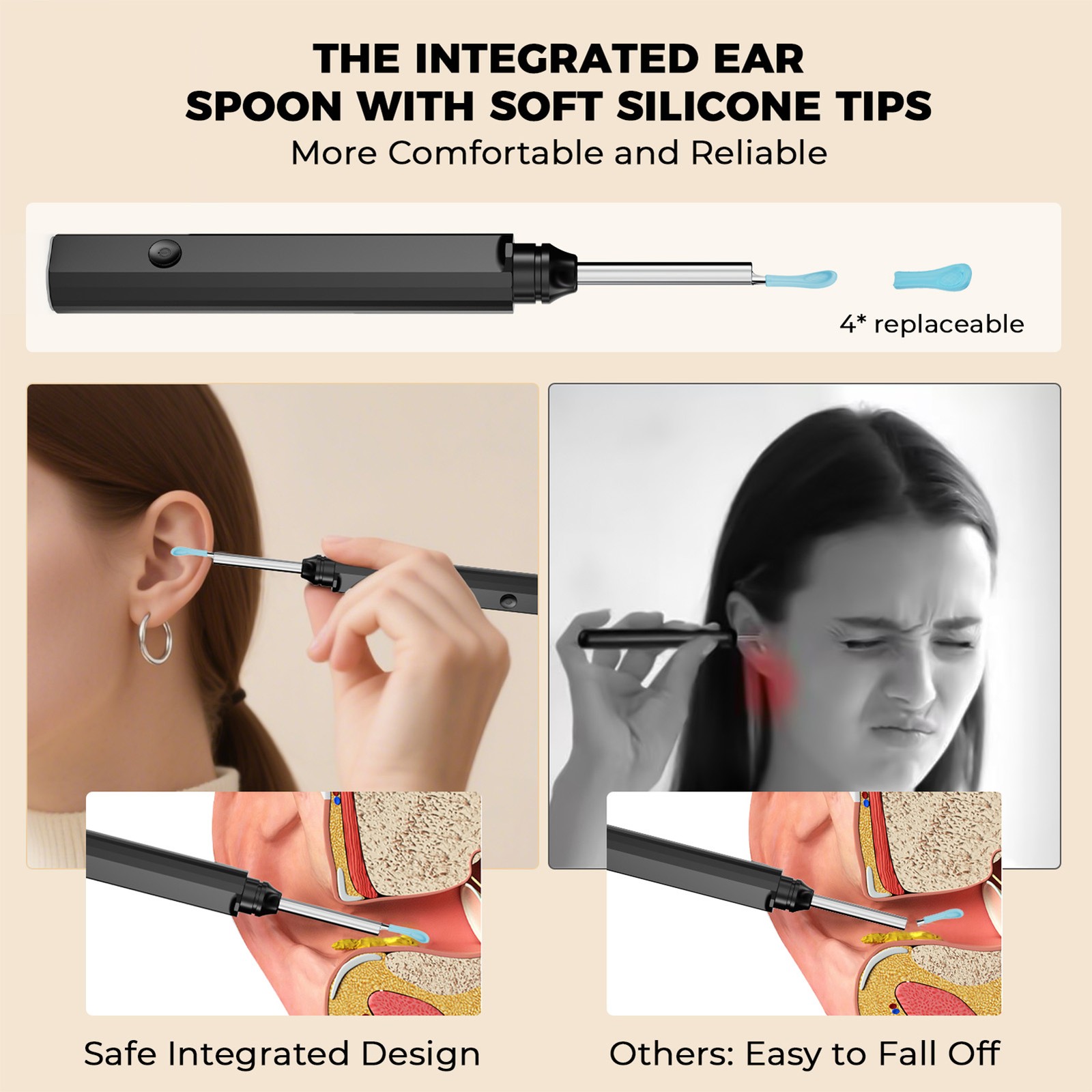 LED Lighted Ear Pick Spoon Electric Ear Pick With LED For Family Health For AP9