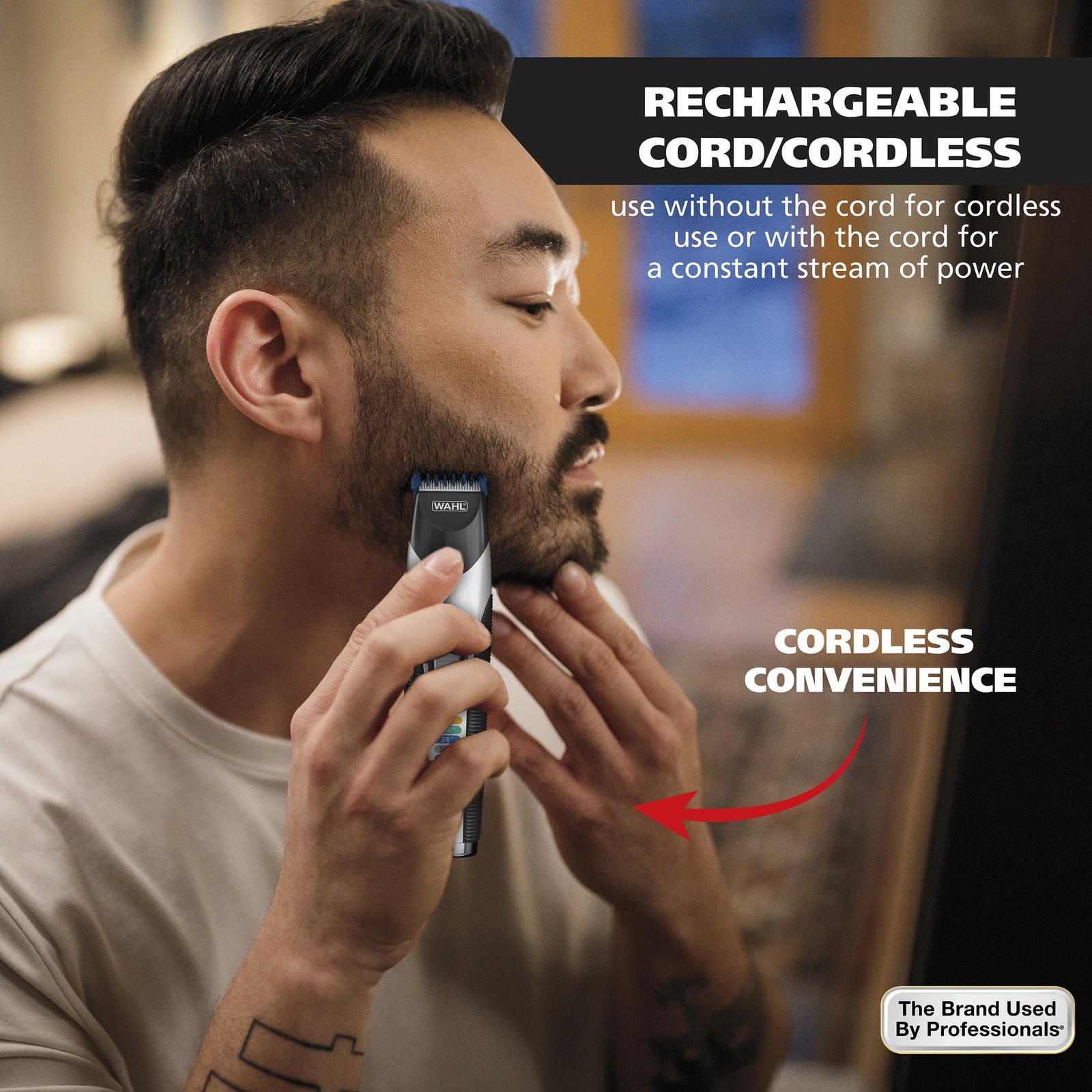 Wahl Color Pro Cord/Cordless Rechargeable Hair, Beard Trimmer for Men – 9891-100