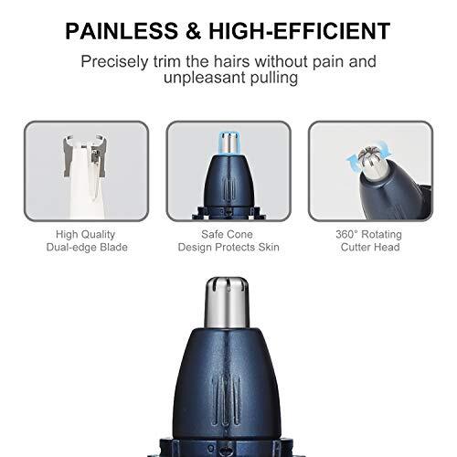 Nose Hair Trimmer Father’s Day Gifts 3 in 1 USB Rechargeable Ear Nose Hair Tr…
