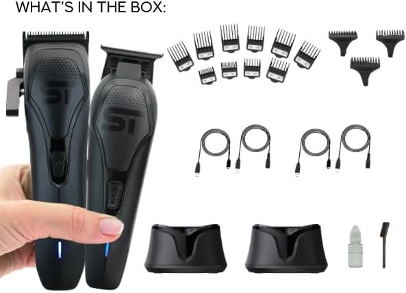 Supreme Trimmer Darkstar 72 Clipper STC72 & Hair Trimmer ST700 Set | Black