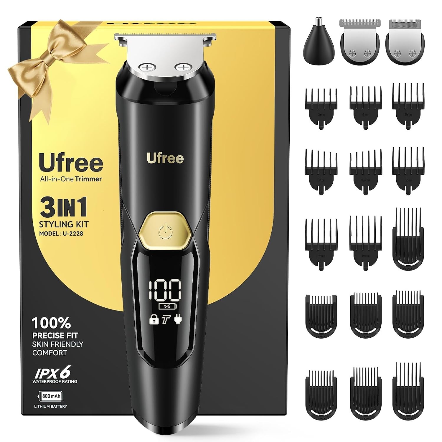 Men’s All-in-One Waterproof Grooming Kit – Stylish Beard, Nose & Hair Trimmer
