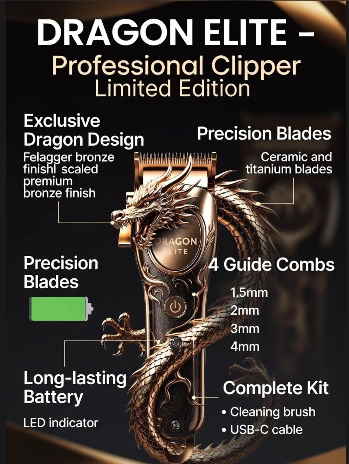 New Vintage T9 Barbeador Dragon Beard Hair Trimmer Cutter Machine for Men