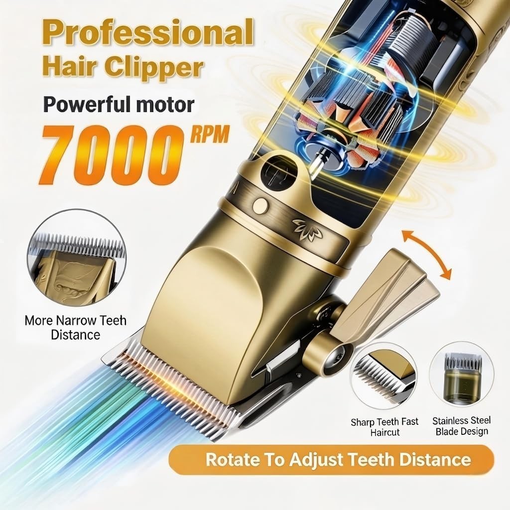Pro 4-in-1 Hair Clipper Kit for Men, Cordless Trimmer, LED Display