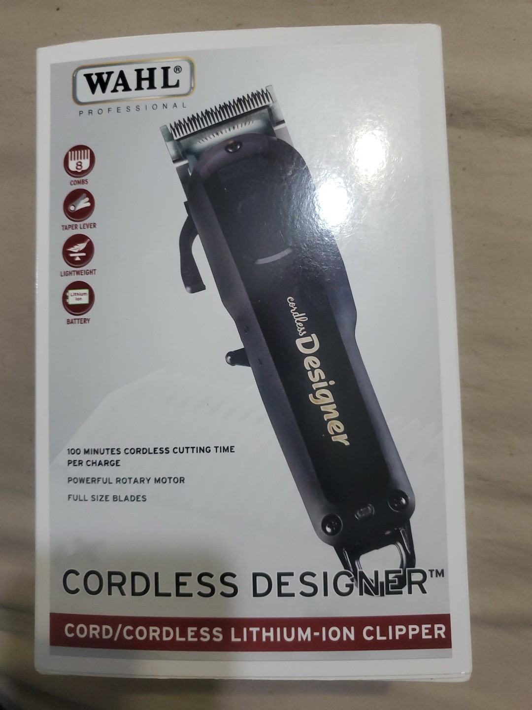 Wahl Professional – Cordless Designer Clipper with 90+ Minute Run Time #8591