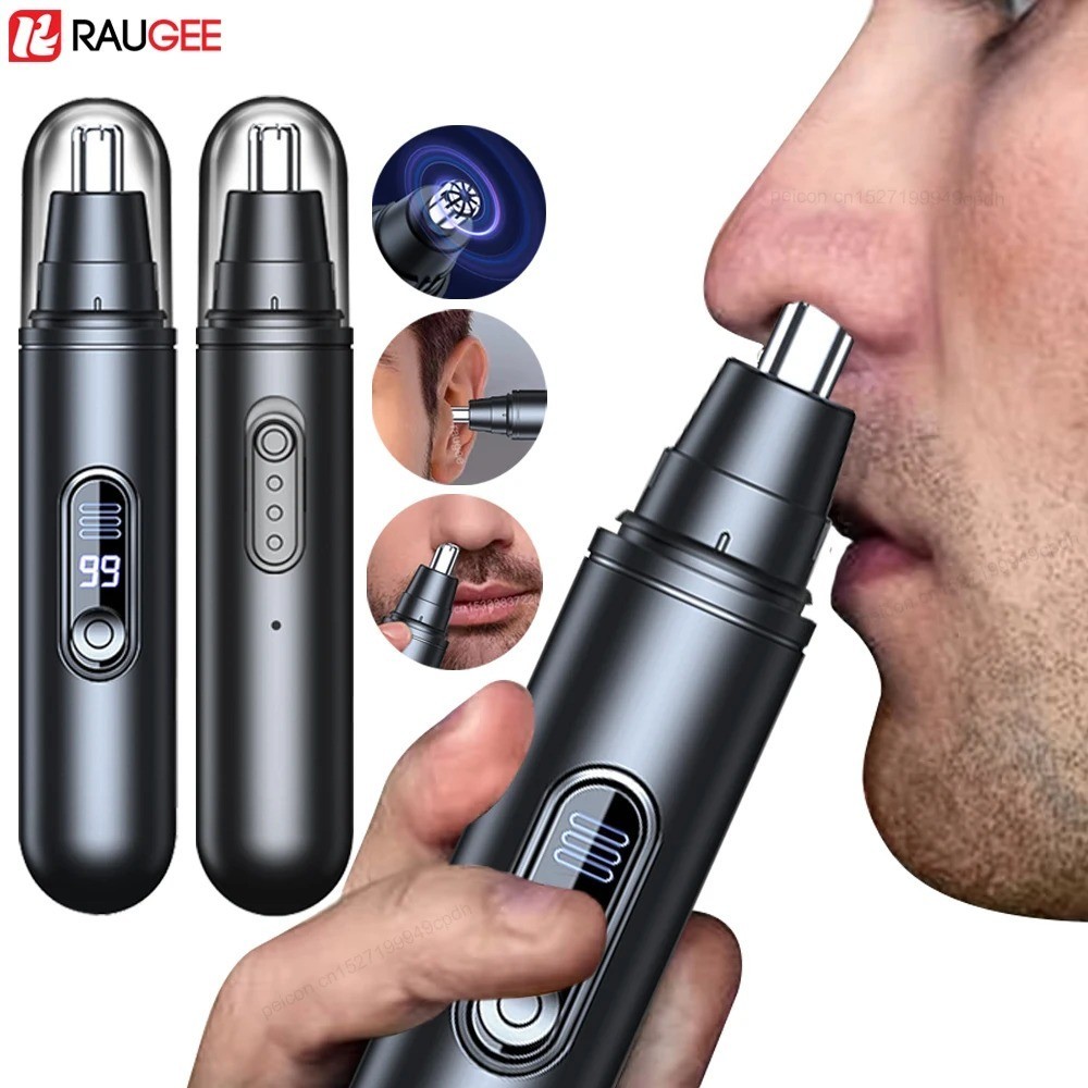 Portable Nose & Ear Hair Trimmer Electric Facial Hair Clipper for Men & Women