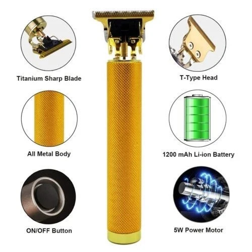 Vintage T9 Barbeador Gold Beard Hair Trimmer Cutter Machine for Men