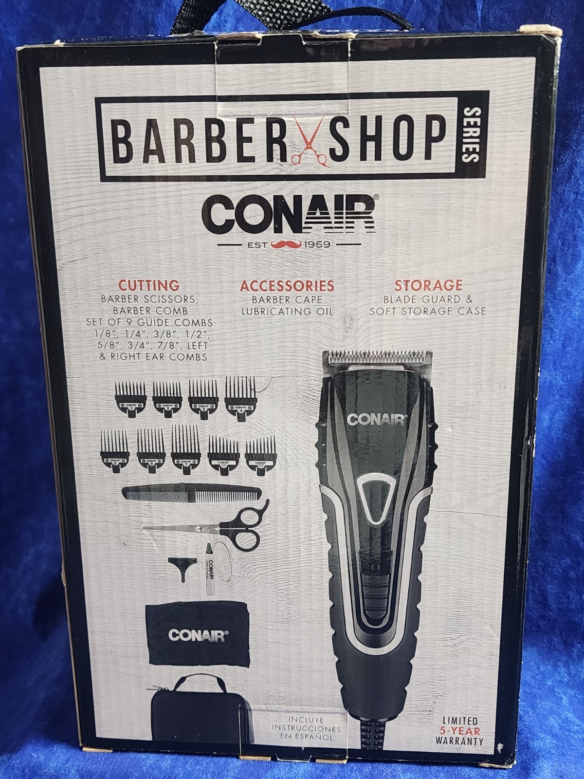 Conair Barber Shop Series Hair Trimmer No Slip Grip 16-piece Hair Cutting Kit