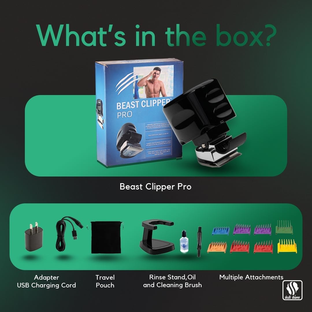 Beast Clipper Pro: Ultimate Home Haircut & Grooming Kit Black