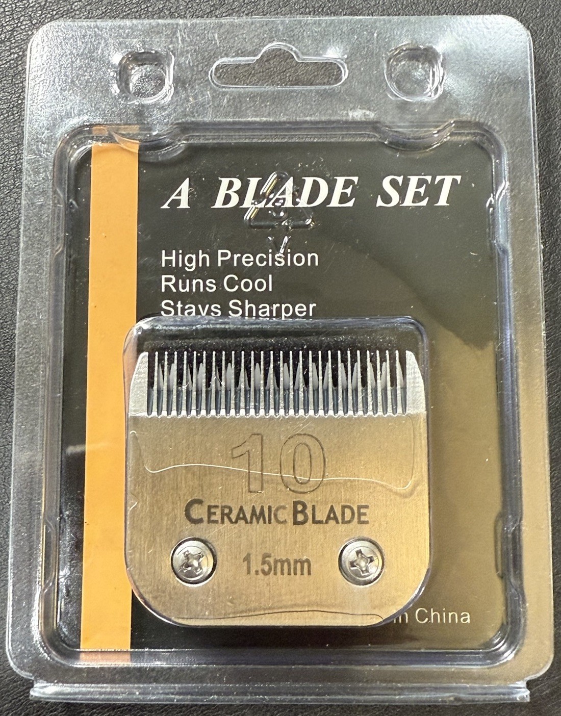 A Blade Set 10 Ceramic Blade 1.5mm Fits Andis Wahl Oster Moser Thrive LB Clipper