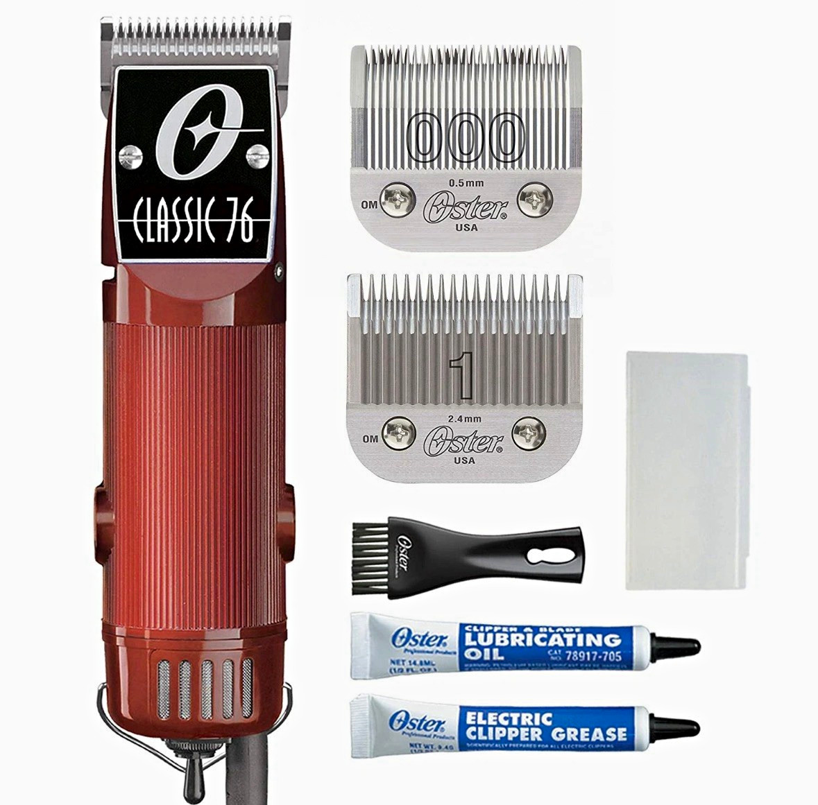 Oster Classic 76 Red Hair Clipper Single Speed Universal Motor #000/#1