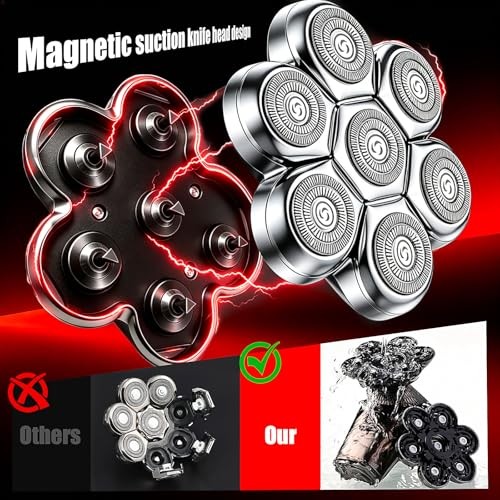 7D Magnetic Floating Head Shaver Replacement Heads 2-Pack
