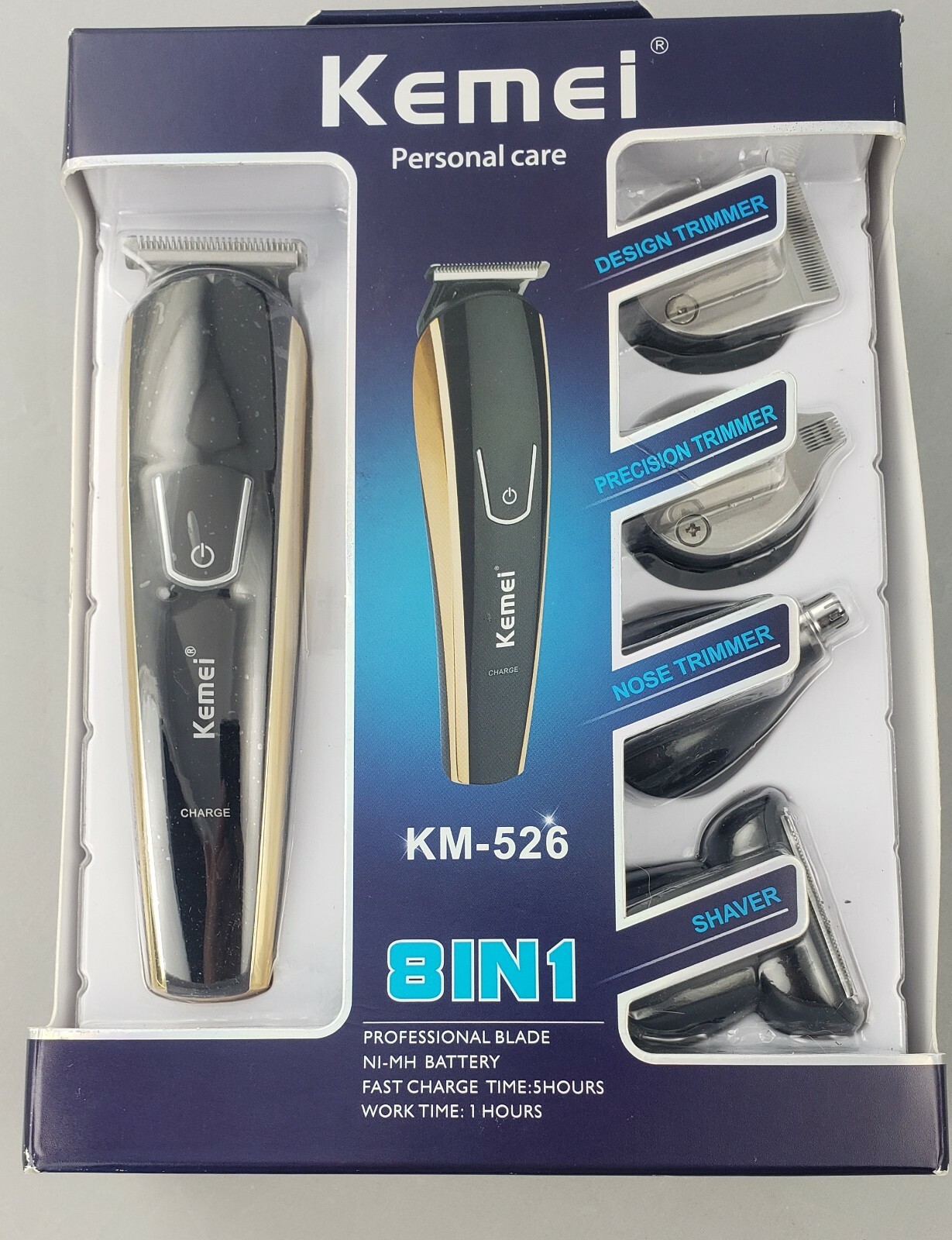 KEMEI 8 IN 1 Cordless Beard Trimmer For Men Hair Clippers Trimmer KM-52
