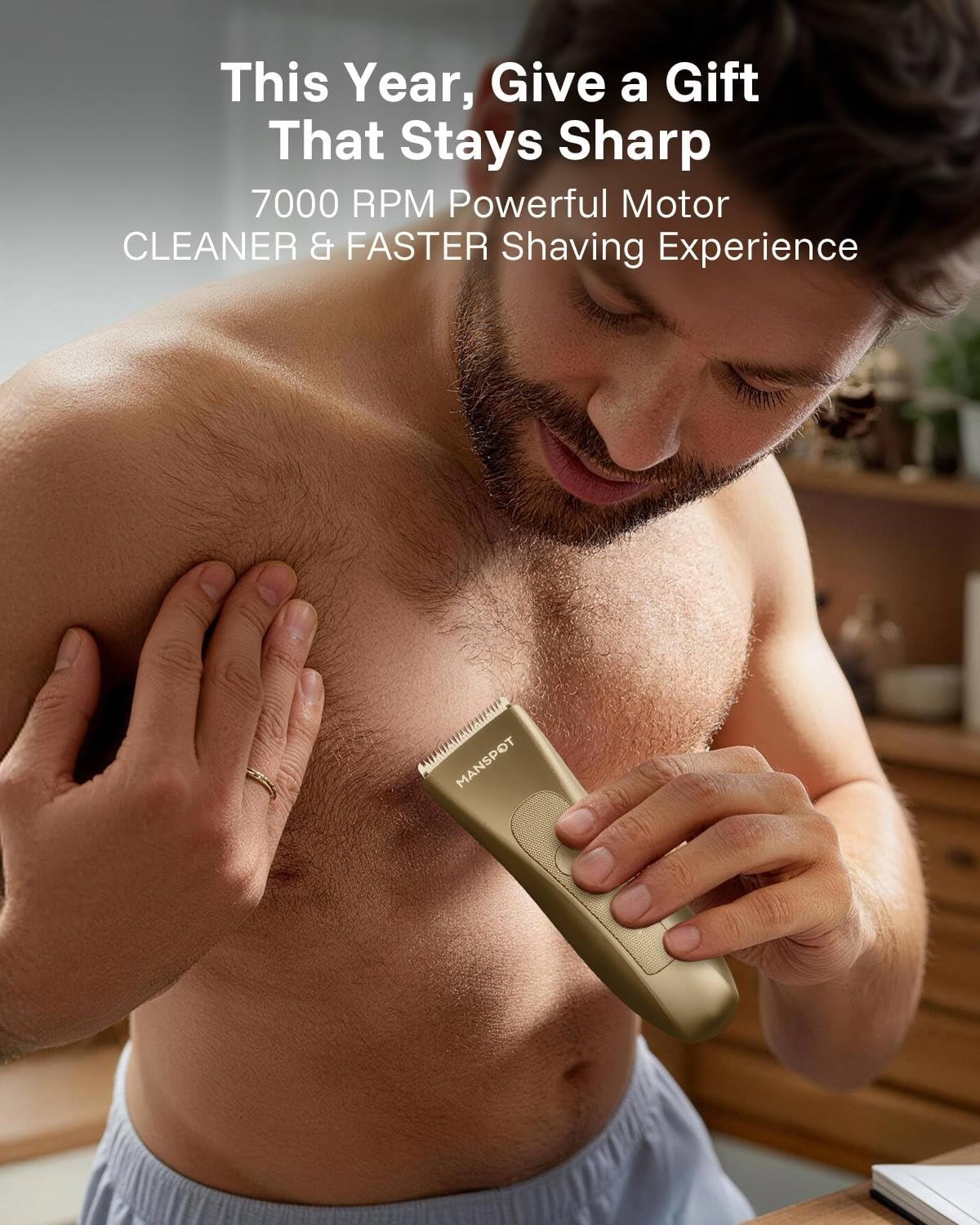 Premium Hair Trimmer for Men – Gifts for Dad, Husband, Boyfriend | 4 Guards, Cer
