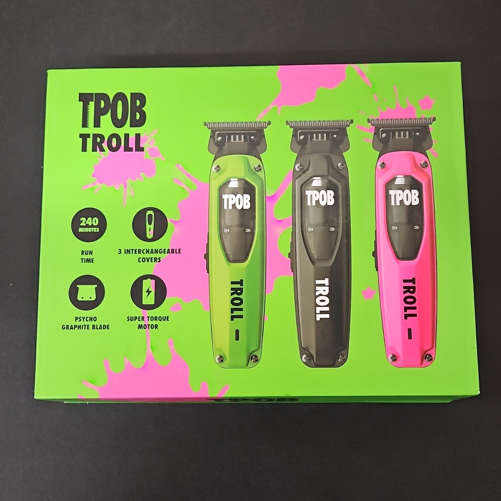 TPOB Troll Cordless Rechargeable Trimmer Super Torque Motor Interchangeable Cov…