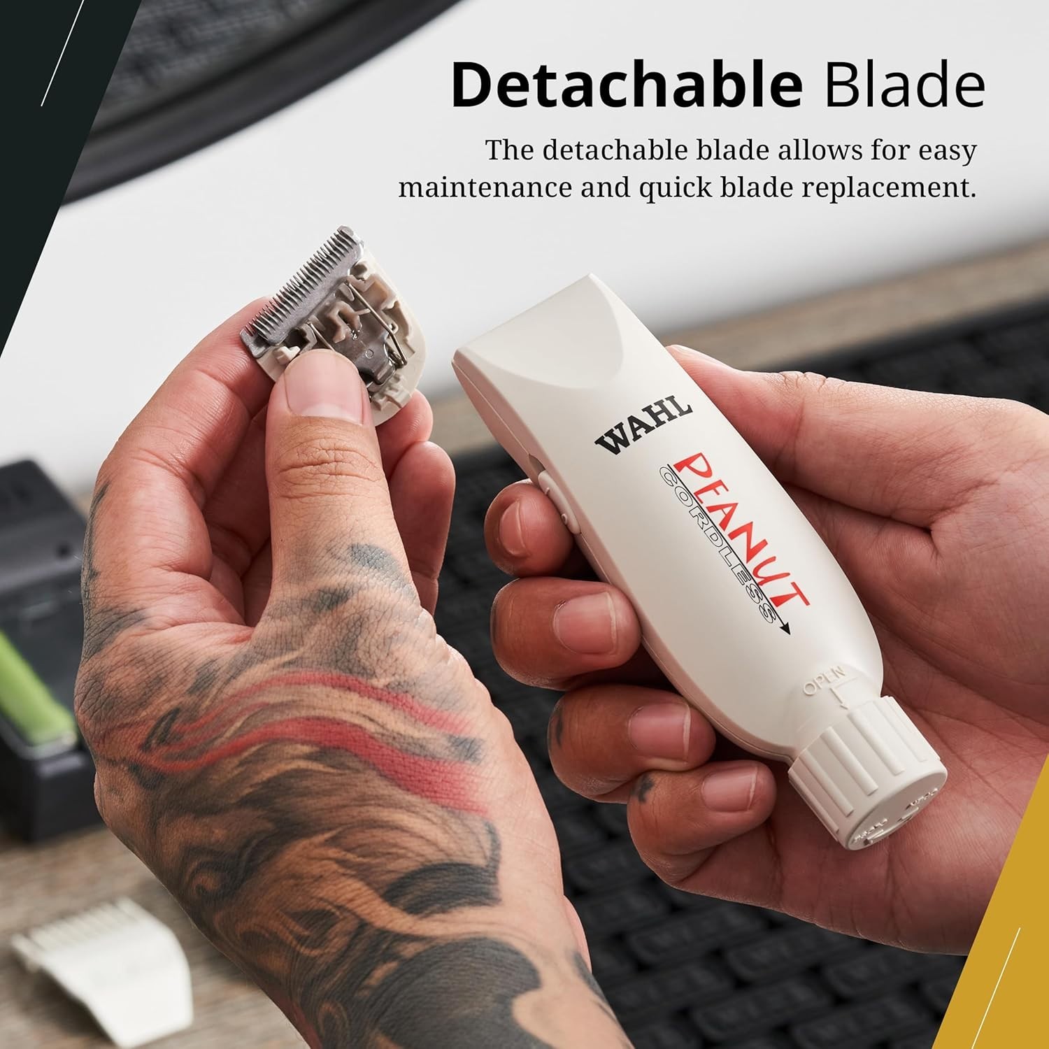 Wahl Professional Peanut Cordless Clipper/Trimmer #8663, White – Brand New