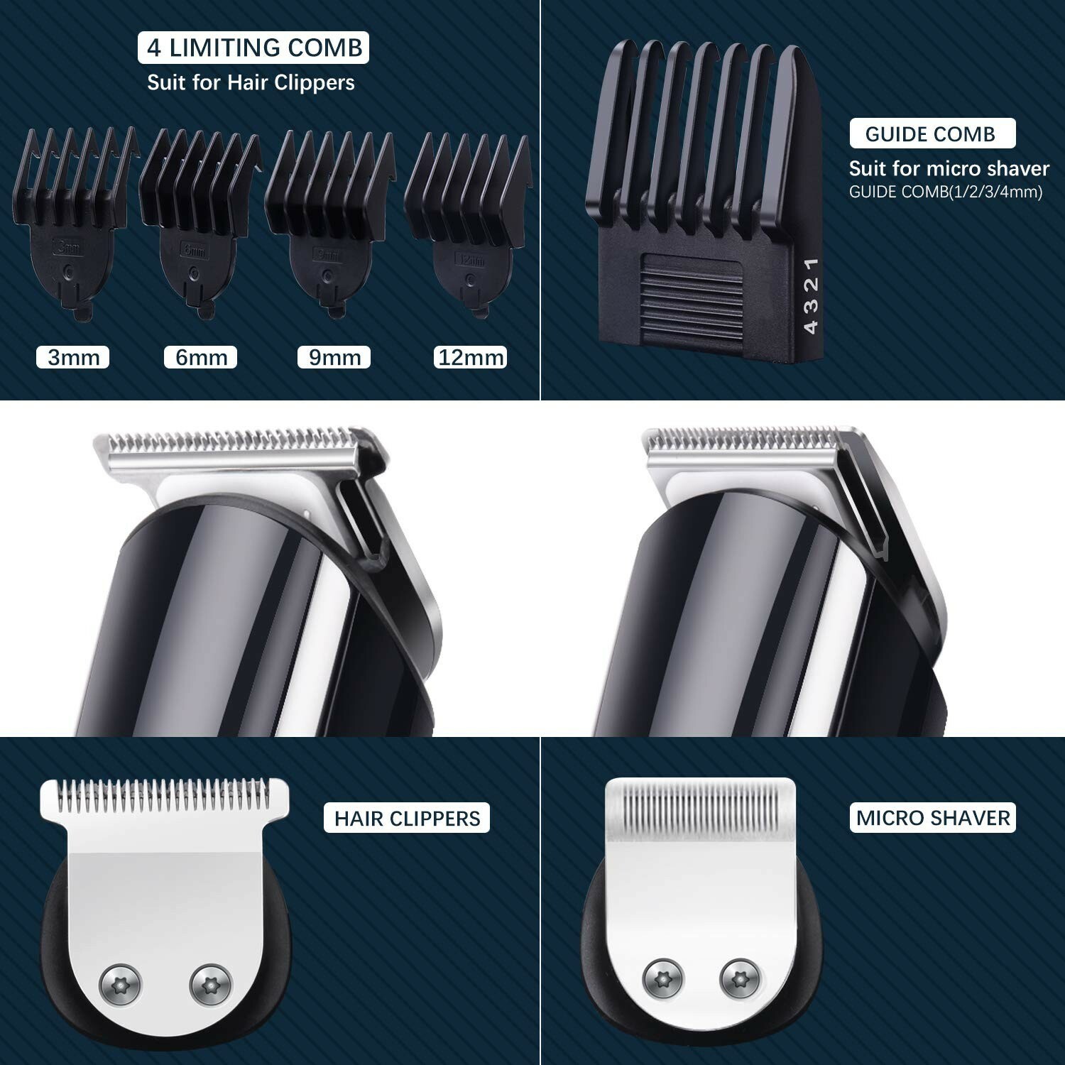 GOOLEEN Beard Trimmer for Men Cordless Mustache Trimmer 10 in 1 Grooming Trimmer