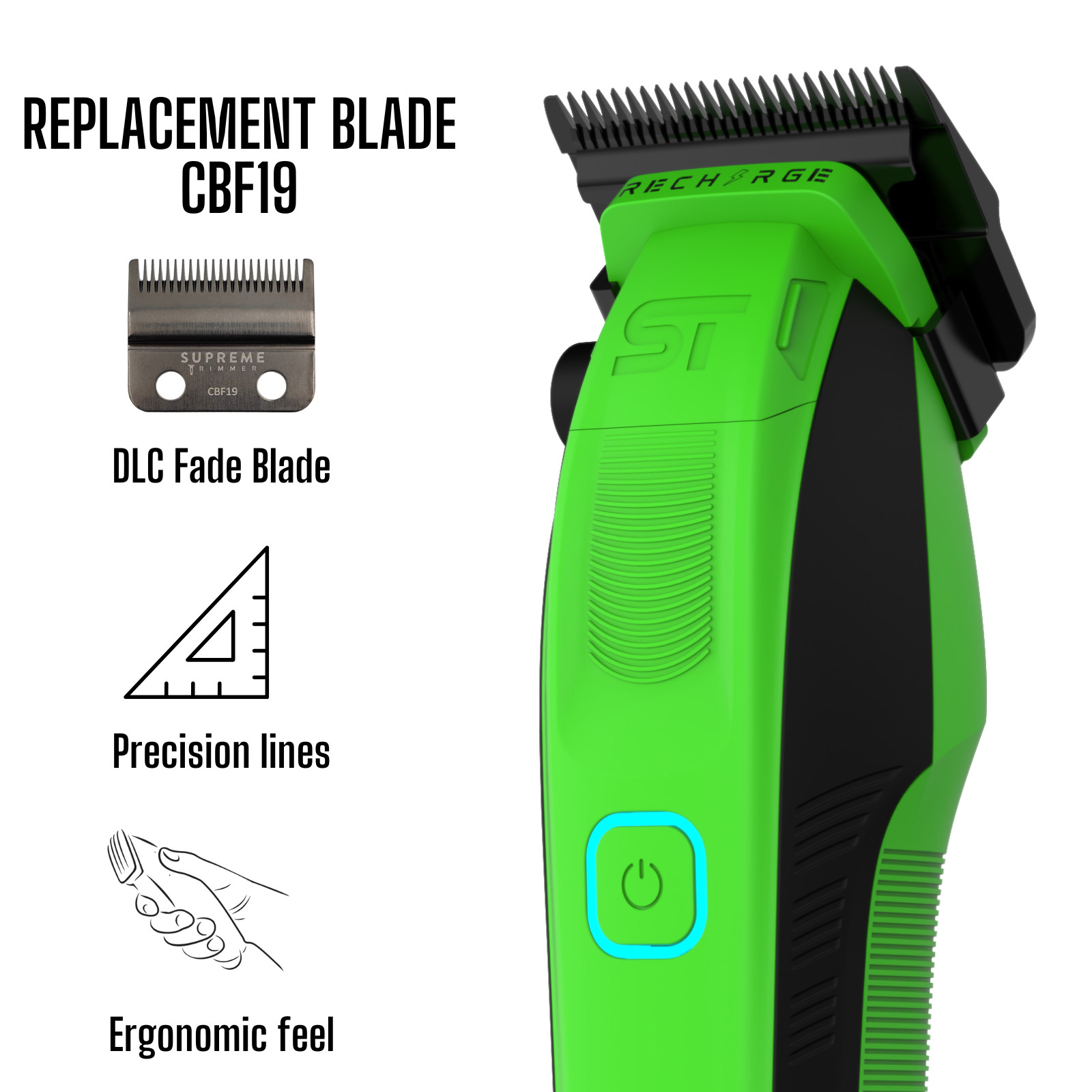 Product image Supreme Trimmer Recharge Clipper w/ DLC Taper Blade STC779 | Green
