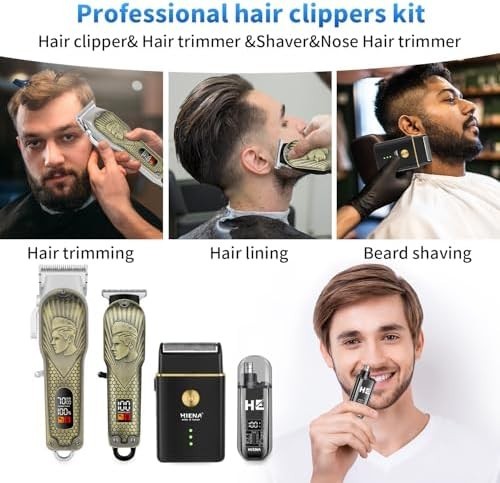 Hair Clipper and Trimmer Set Barber Clippers Set for Men, Professional Kit Beard