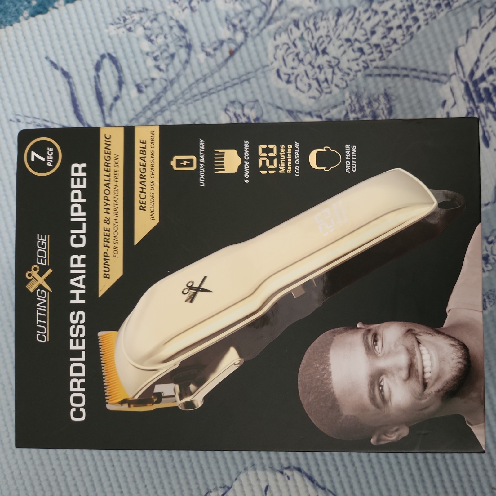 Cutting Edge Hair Clippers, Cordless Rechargeable Clipper for Men Gold & Black