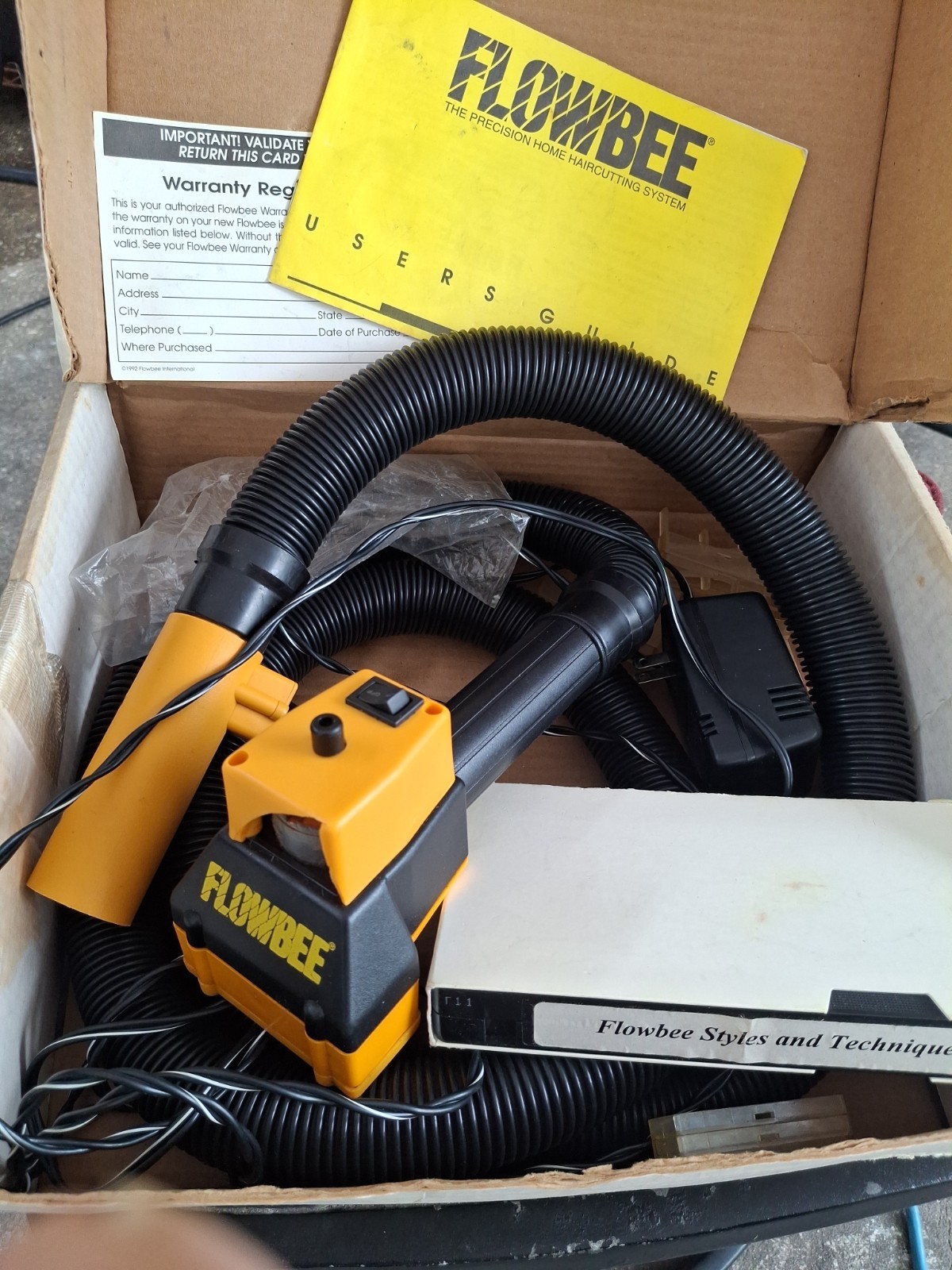 Flowbee Haircutting System Used and FOR PARTS ONLY W/Box and Instructions AS IS