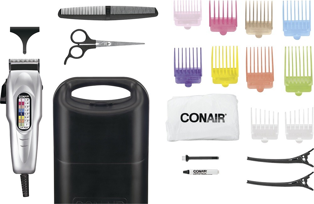 Conair 20 Piece Number Color Cut Corded Hair Clipper Taper Cutting Home Kit