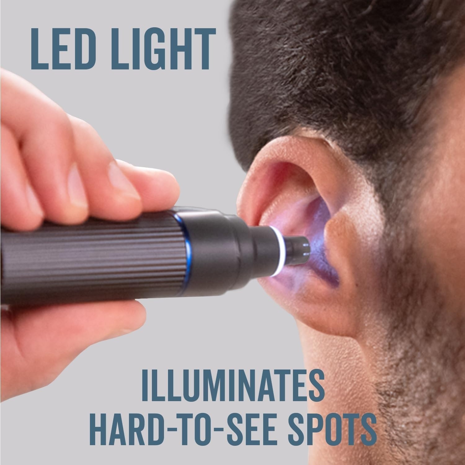 Microtouch Titanium Edge Ear & Nose Trimmer – Dual Rotary Blade Heads with Light