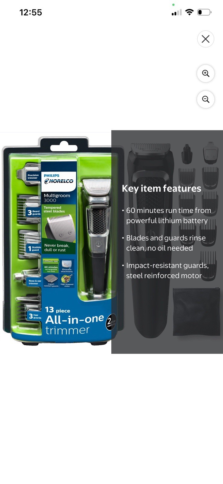 Philips Norelco Multigroom 3000 13-Piece All-in-One Trimmer Grooming Kit