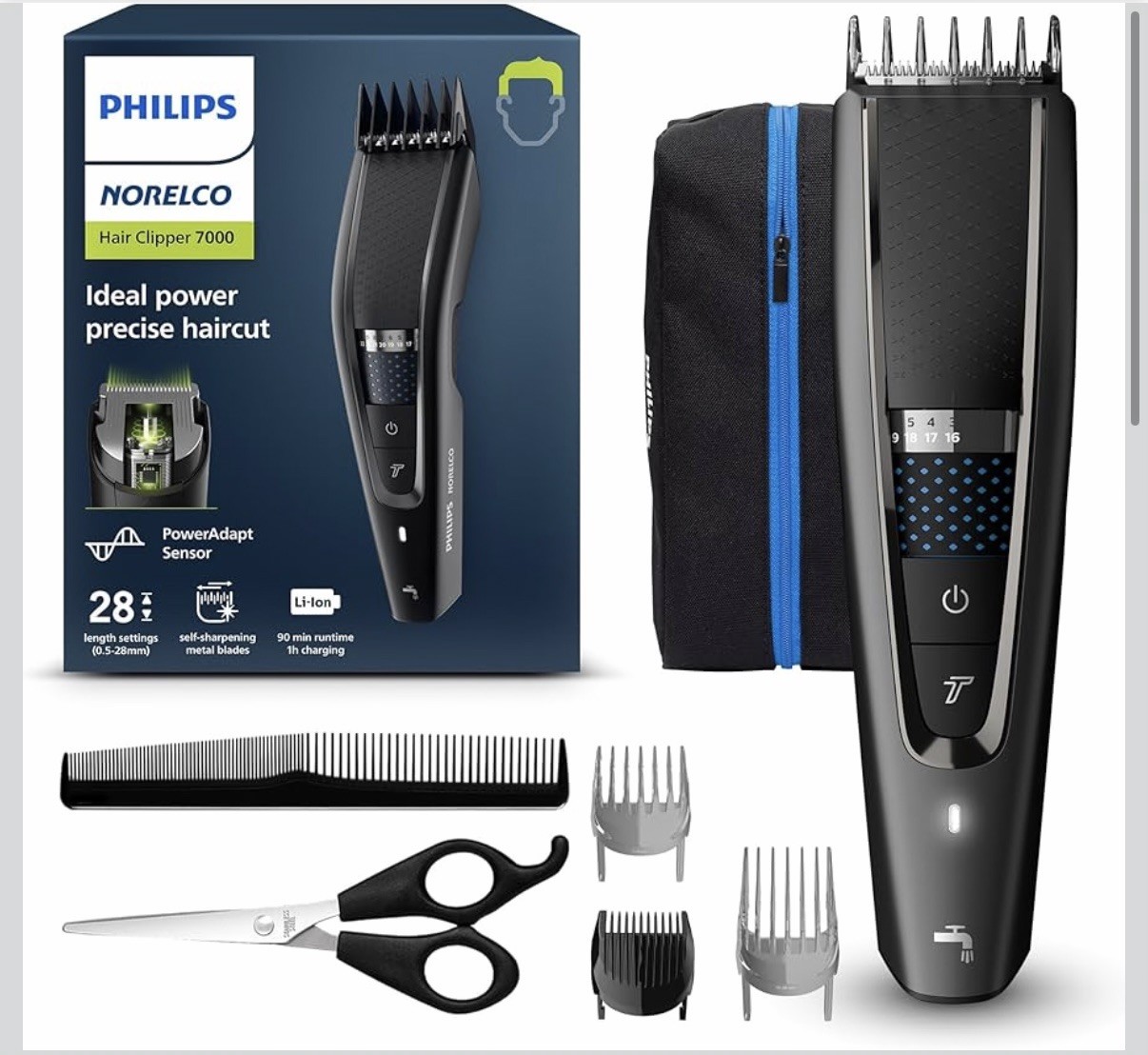 Philips Norelco Hair Clipper 7000 Series, Hair and Beard Trimmer Ideal Power