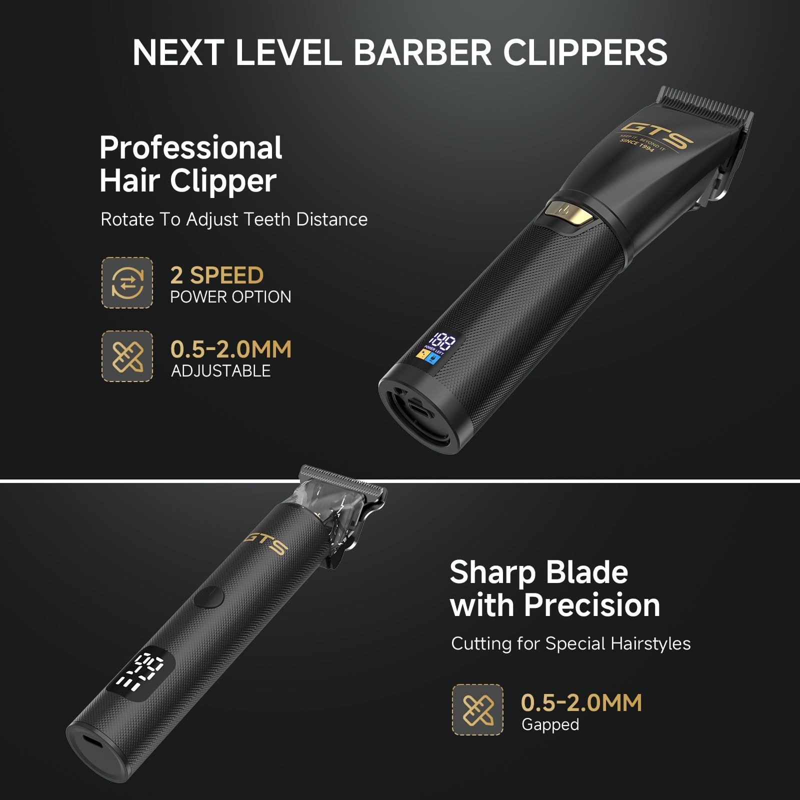 4-in-1 Hair Clippers for Men – Cordless Beard Trimmer LED Display Kit