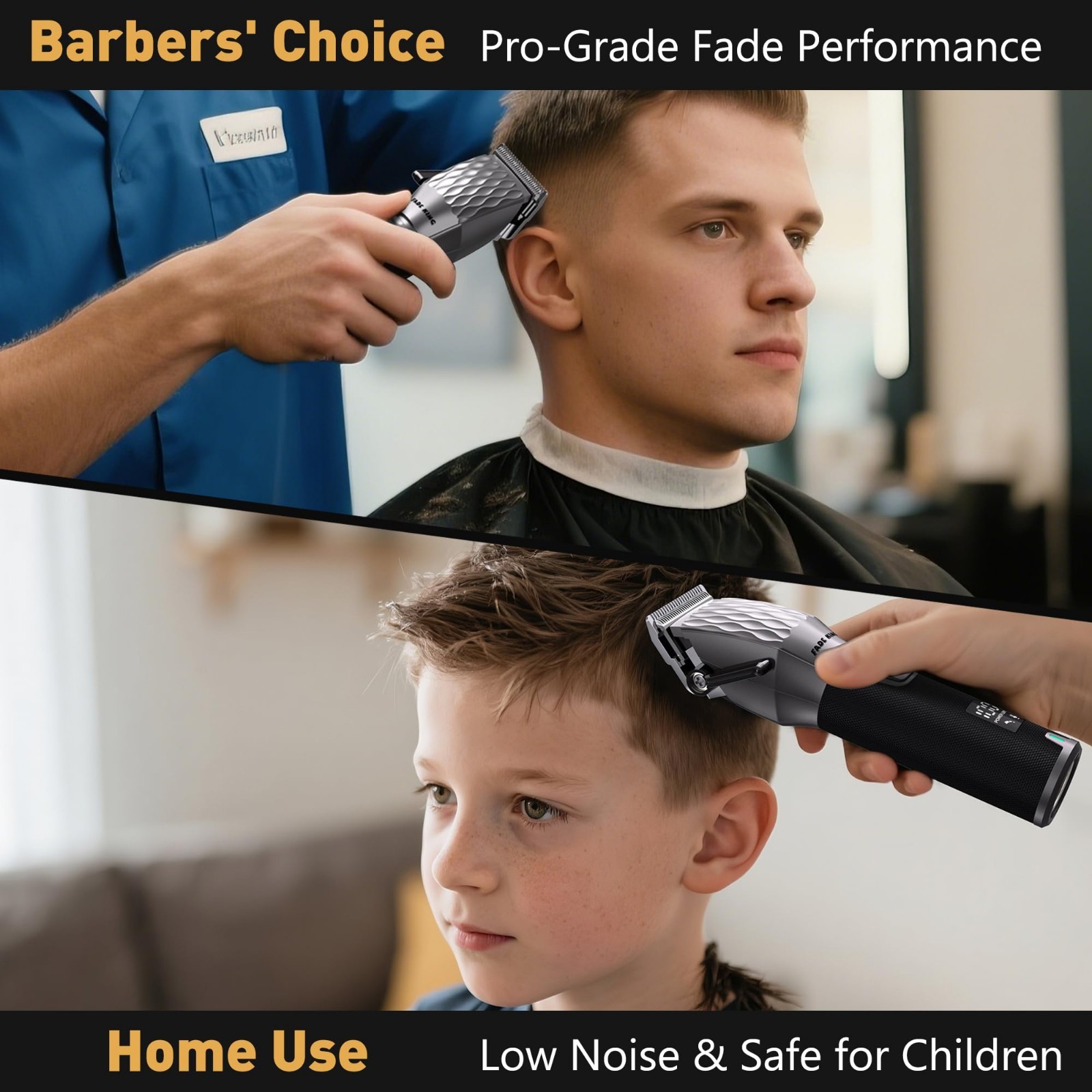 Professional Hair Clippers for Men, Cordless Beard Trimmer Kit, Zero-Gap Barber