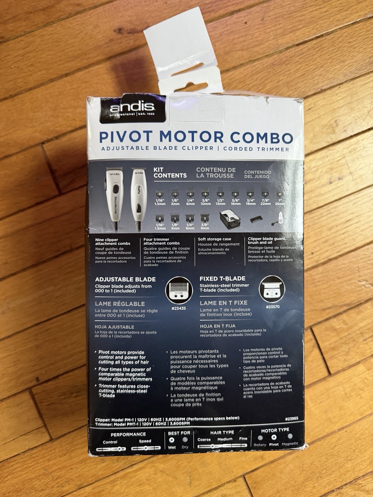 Andis Pivot Motor Combo #23965 Silver New Open Box As Pictured