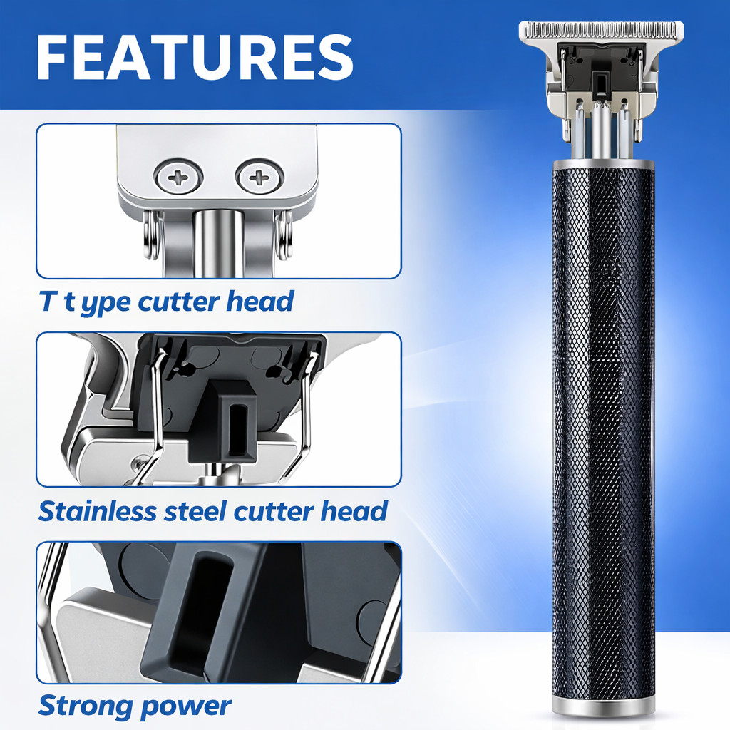 Cordless Beard Trimmer for Men Hair Clipper USB Rechargeable with 4 Combs