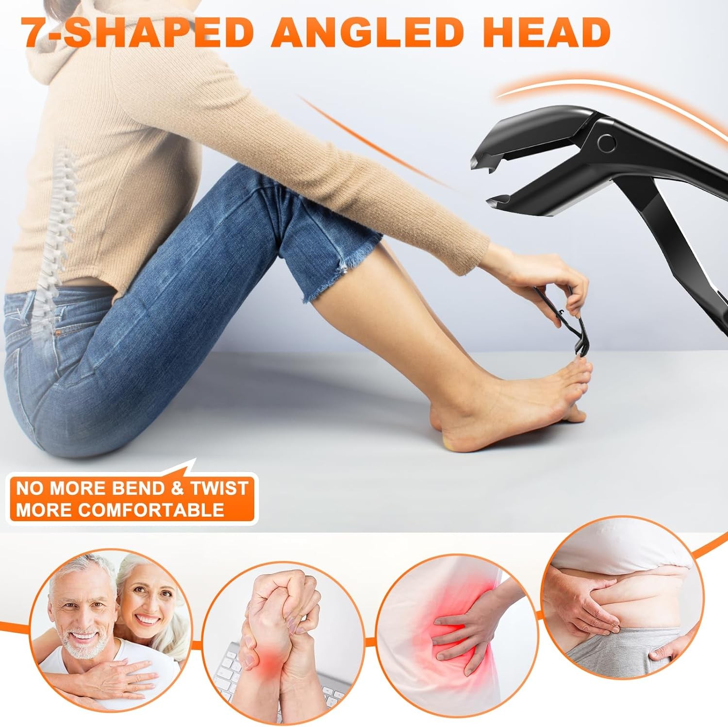 Toenail Clippers for Seniors Thick Toenails 2024 Upgrade Angled Head Large To…