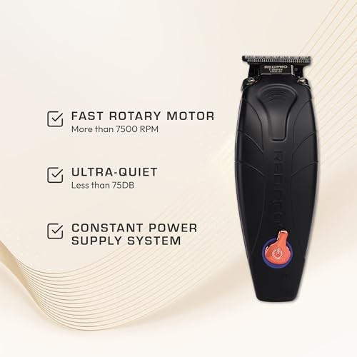 Cordless Hair Trimmer RED Pro Zero Gapped DLC Blade Black