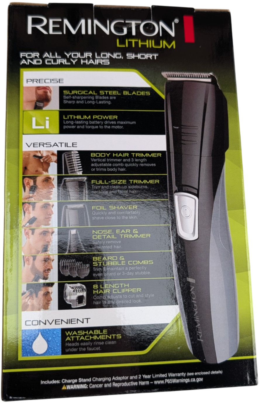 Remington PG525 Lithium Face Body Grooming Kit 10 Piece Cordless New Sealed