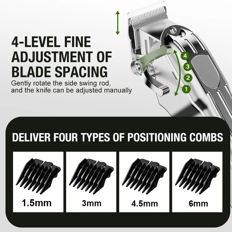 Professional Hair Clippers Trimmer Mens Barber Hair Cutting kit Machine Cordless