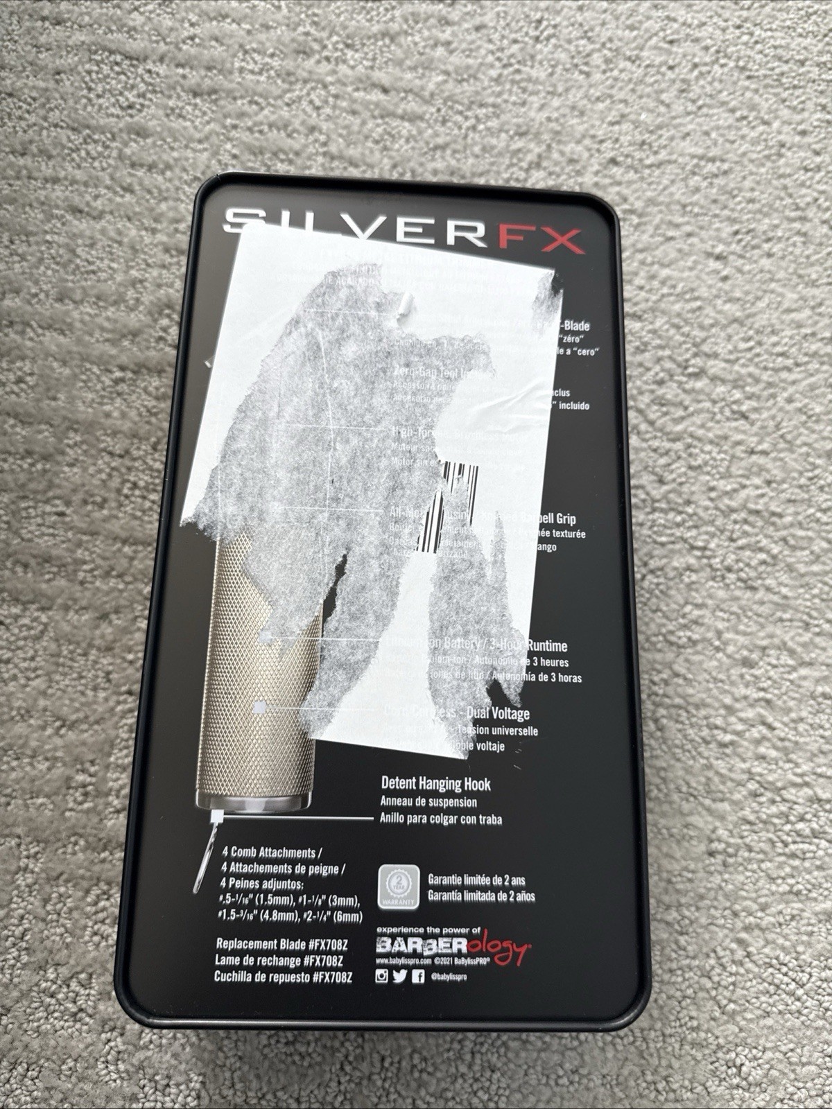 BabylissPRO Silver FX Metal Lithium Cord/Cordless Trimmer #FX788S New