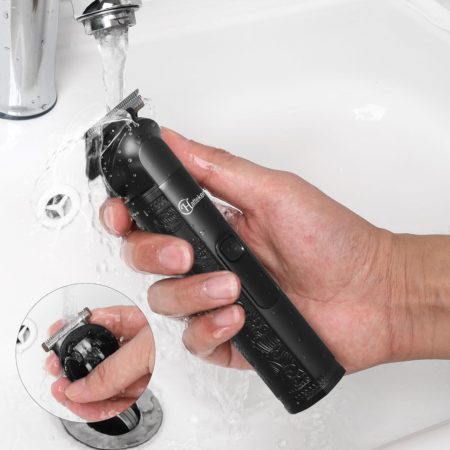 Hatteker 8-in-1 Multi-Functional Grooming Kit for Men Beard Trimmer for Gray