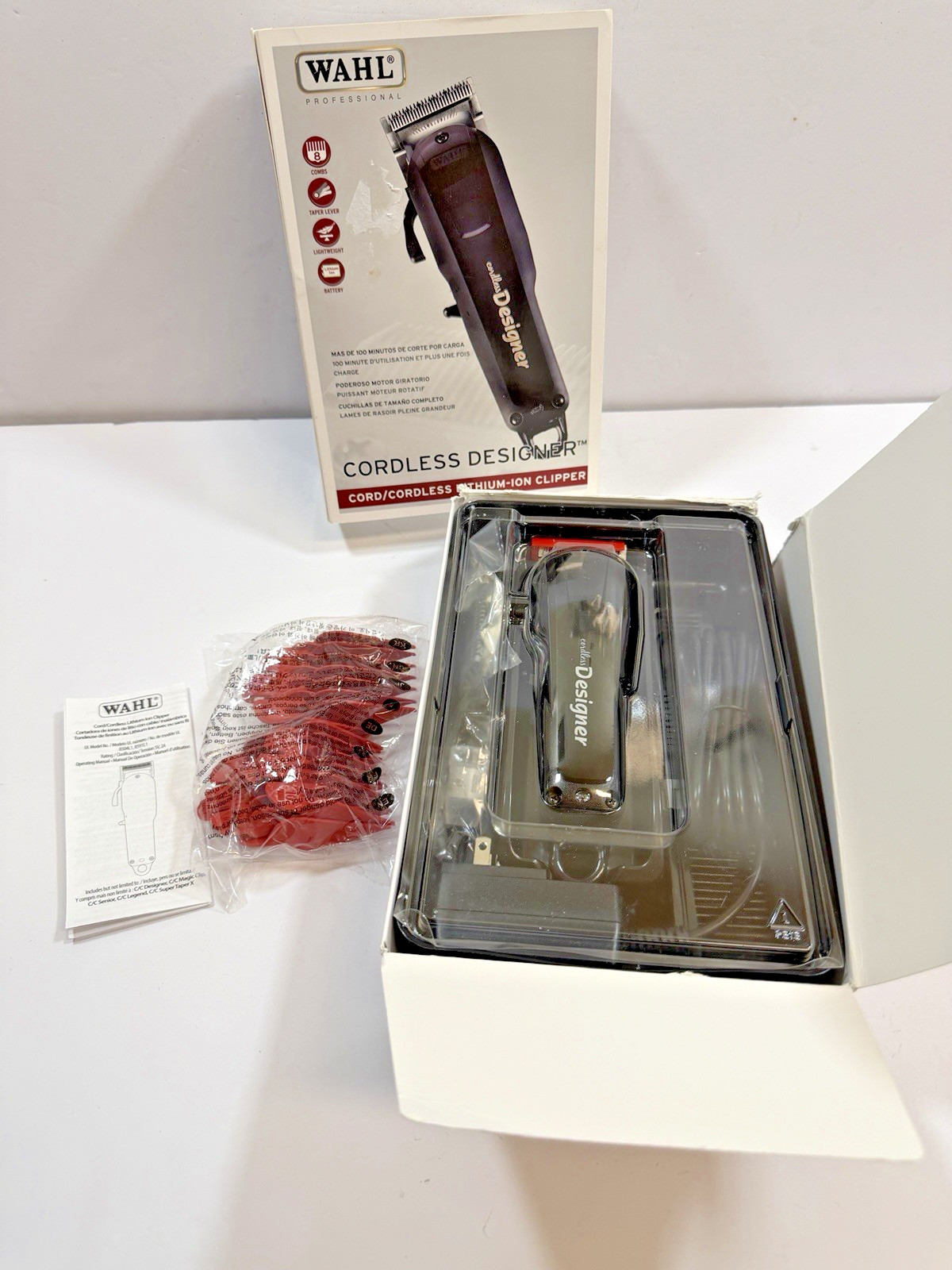 WAHL PROFESSIONAL CORDLESS DESIGNER CLIPPER #8591 OPEN BOX