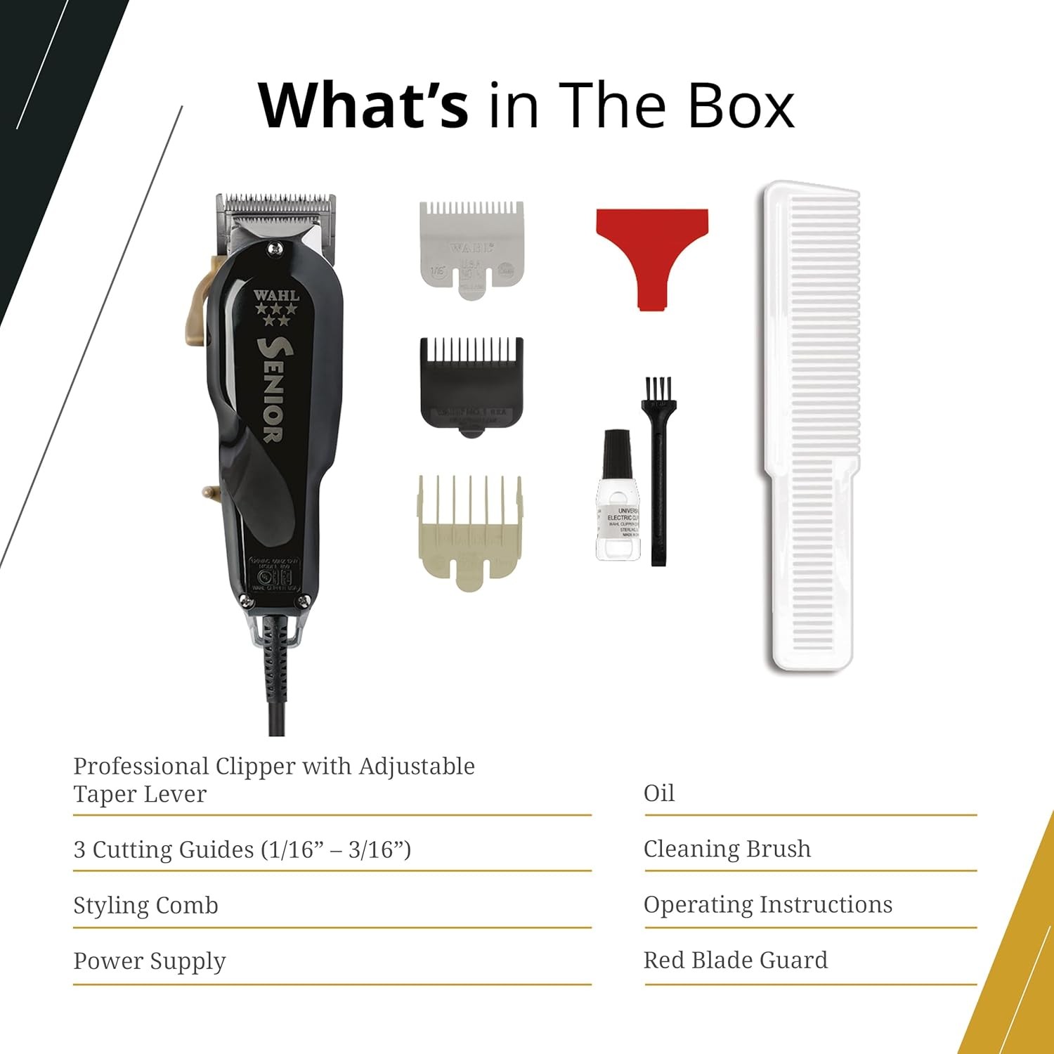 Wahl 8545 Professional 5 Star Corded Senior Clipper – Black